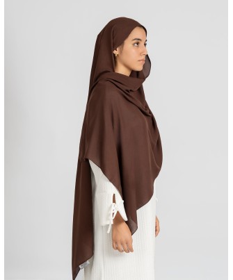 Hijab effet modal - couleur Chocolat foncé