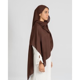Hijab effet modal - couleur Chocolat foncé