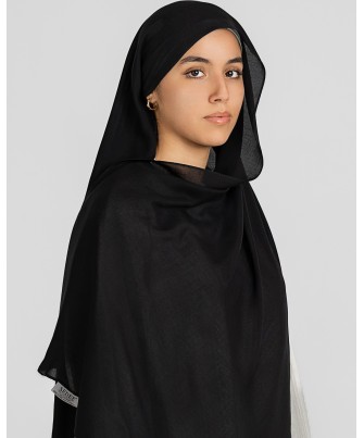 Hijab Jersey premium noir de qualité