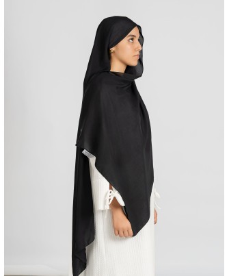 Hijab Jersey premium noir de qualité