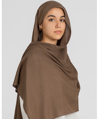 Hijab effet modal couleur Taupe foncé