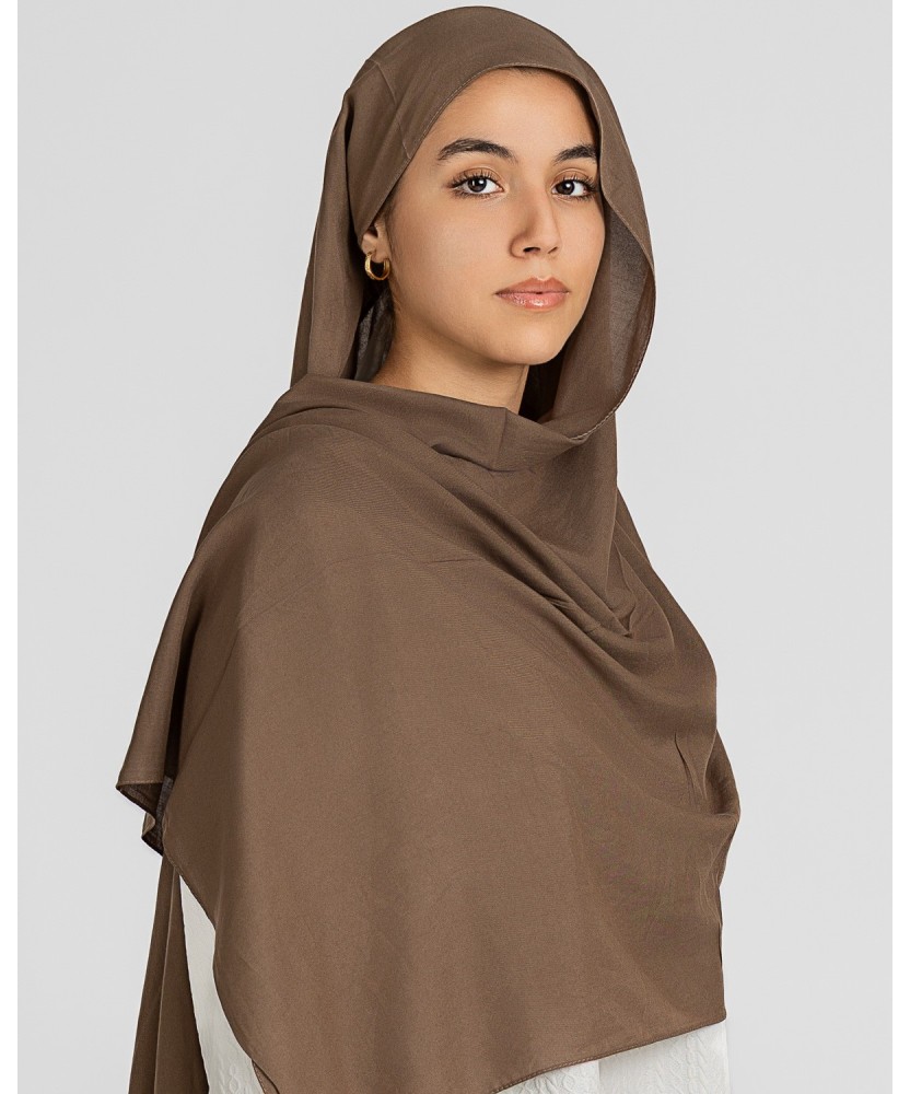 Hijab effet modal couleur Taupe foncé