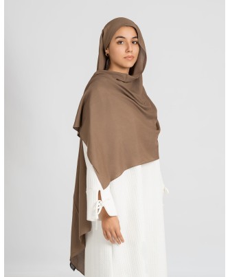 Hijab effet modal couleur Taupe foncé