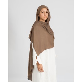 Hijab effet modal couleur Taupe foncé