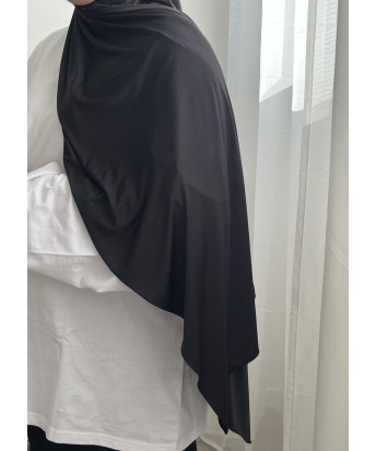 Hijab Jersey Liquide Noir Premium – Fluide, Léger et Ultra Doux