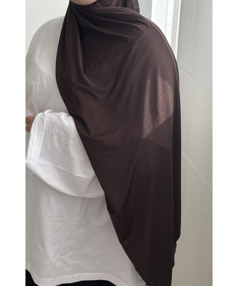 Hijab Jersey Liquide Chocolat Foncé – Fluide, Léger et Ultra Doux