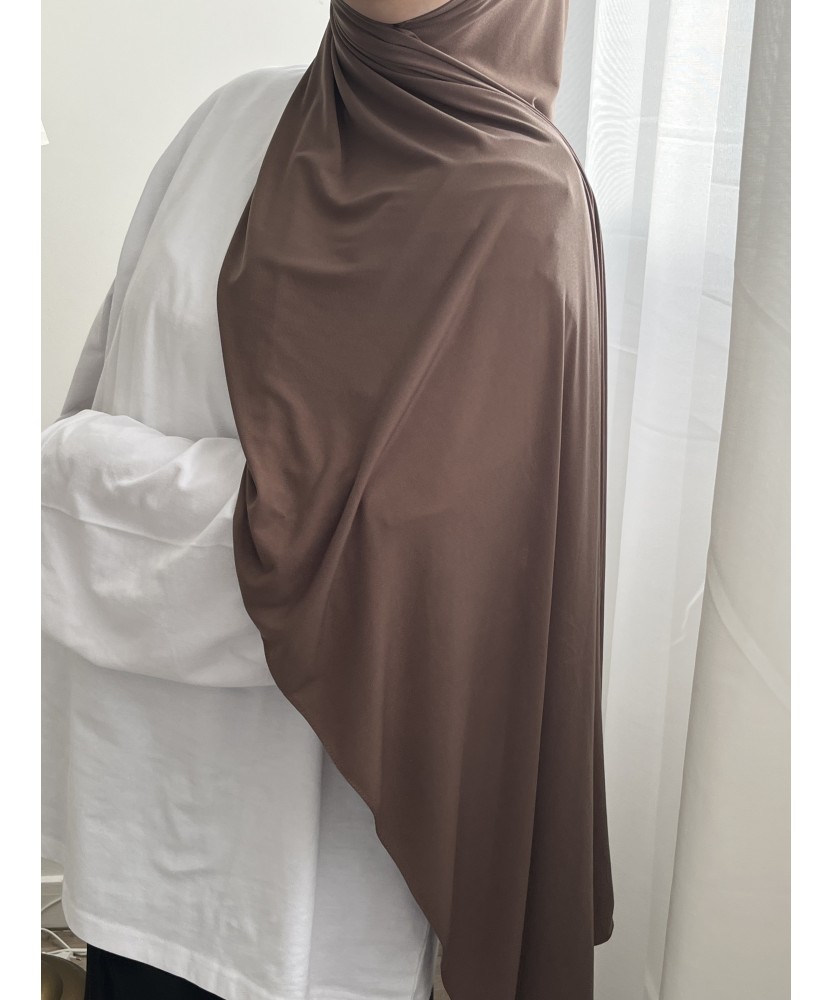 Hijab Jersey Liquide Marron Glacé– Fluide, Léger et Ultra Doux