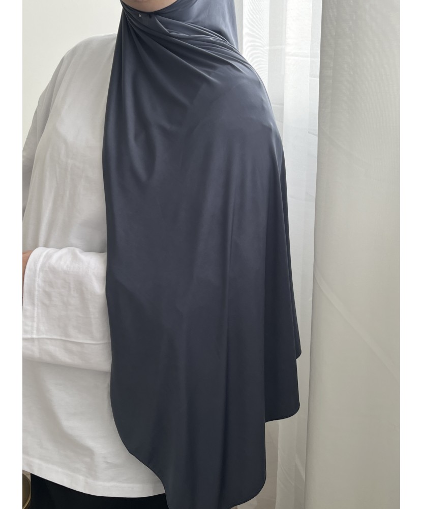 Hijab Jersey Liquide Anthracite Premium – Fluide, Léger et Ultra Doux