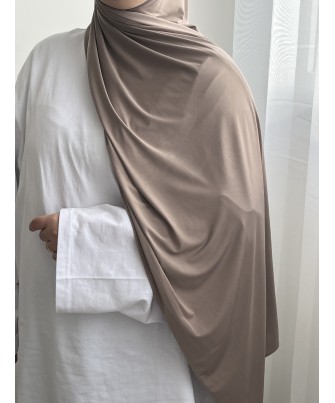 Hijab Jersey Liquide Taupe Clair – Fluide, Léger et Ultra Doux