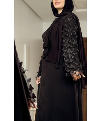 Abaya Noire– Manches Papillon