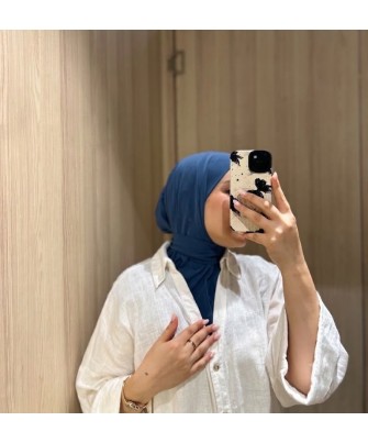 Cagoule en Jersey Premium Bleu Denim