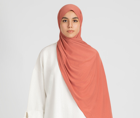 Hijab Jersey Premium Corail